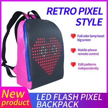 Mesh wifi pixel rygsæk med LED-tv med pixel-smart rygsække pixel skærm led rygsæk kvinder mochila mænd