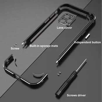 For iphone-12 pro max antal tilfælde originale aluminium metal frame til iphone 12 kofanger tilfælde luksus 12 mini metal kamera beskyttelse cover
