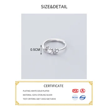 INZATT Ægte 925 Sterling Sølv Shell Hjertet Justerbar Ring For Kvinder Parti Fine Smykker Minimalistisk Tilbehør Klassisk Gave