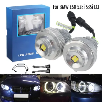 2STK Angel Eyes LED-markeringslys LED Halo Ring Pære i Forlygten Kits Ingen Fejl til BMW 5-Serie E60 E61 528i 535i LCI