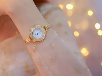 Fuld Diamant Kvinders Watch Crystal Fritillaria Armbånd, armbåndsure til kvinder med Elegante gaver til hustru Damer Hånd Watch Bedste