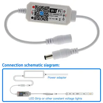 Wifi Mini RGB-Bluetooth Controller DC 5V-12V 24V Mini Musik-Bluetooth Controller Lys Strip Controller Til RGB RGBW LED Strip