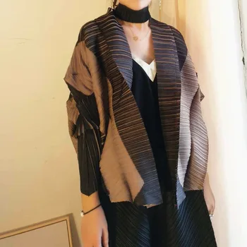 Miyake 2020 efteråret jakke til kvinde langærmet jakke sjal cardigan tynde afsnittet løs flagermus ærme bolero kort pels TP7046