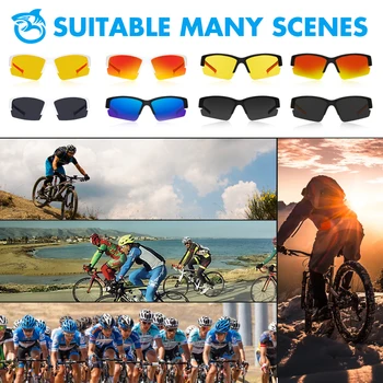 QUESHARK Farverige Polariseret Cykling Solbriller Ingen Byrde MTB Cykel Briller TR90 Ramme Uv400 Cykel Briller til Mænd, Kvinder