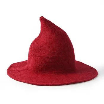 Efterår Og Vinter Fashion Heks Hat Uld Cosplay Kostumer, Rekvisitter Magiske Troldmand Guiden Troldmand Cap Spidse Bucket Hat