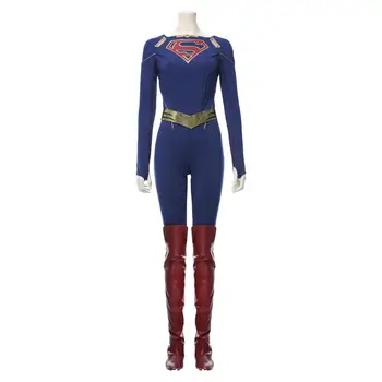 Kara Zor-El Danvers Cosplay Kostume Buksedragt Kappe, Bælte, Støvler Halloween, Karneval Kostume Kvinder Female Uniform Passer Til