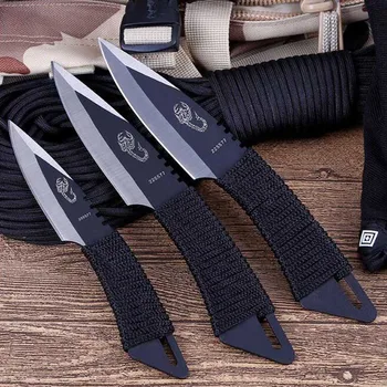 Hot 3pcs/set Damascus kniv Taktiske Faste Blade Lomme Kniv Overlevelse Udendørs Jagt Camping Knive Kniv værktøjer med Skede