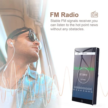 Nyeste RUIZU H1 Bluetooth5.0 MP4-Afspiller 4.0 tommer Full Touch-Skærm, FM-Radio Optagelse af E-bog-Musik-Video-Afspiller med Indbygget Højttaler