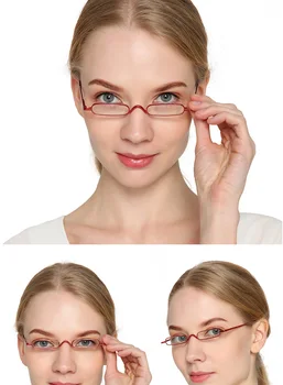 EVUNHUO Titanium Legering Slank Læsning Briller Kvinder Mænd Briller Ramme Kantede Presbyopic Brillerne Mini Ultra light +1 til +4 Dioptri