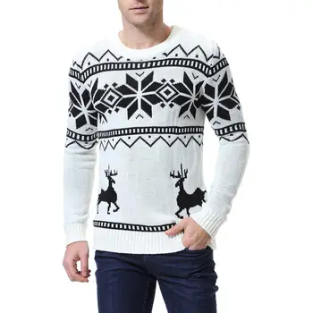 Man Sweater Varmt Afslappet Strikket Pullover Sweater