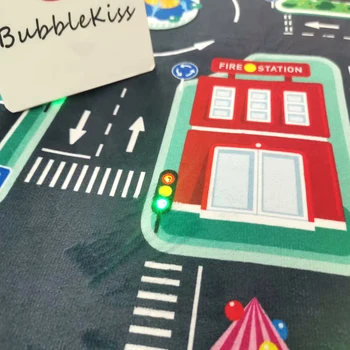 Bubble Kys LED Lys Tæppe Hjem Personlighed Indretning gulvmåtter 3D Traffic Light Mønster Børns Leg Gennemgang Anti Slip Tæpper
