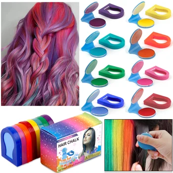 Hot 8 Farver/Max DIY Midlertidig hårfarve, Hår Kridt Pulver Pastel Farve Hår Farve Maling Skønhed Bløde Pasteller Salon Styling Til Kvinder