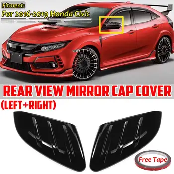Et Par Bil Side Door Rear View Mirror Cover Loft Add on Til For Honda Civic 2016-2020 Blank Sort Bil bakspejl Cap Dækker