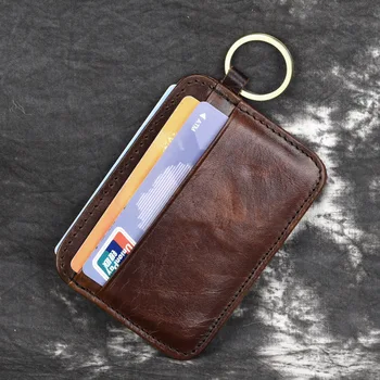 Luufan Slim Læder Tegnebog Kredit ID-Kort Holder Multi Slot Mini-Card Case Ægte okselæder Tynd Business Mænd Pung