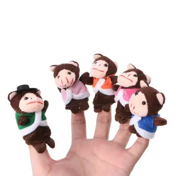 7Pcs Tegnefilm Dyr Abe Dukker Fingerdukker Sæt Mini Plys Baby Drenge Piger Historie at Fortælle Hånd Klud Dukke Pædagogisk Legetøj