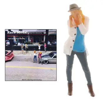 Mini 1/64 Diorama Figur Mennesker Fashion Kvinder Model Street Tog Vejen at bygge Layout Kulisser til Skrivebord Indretning