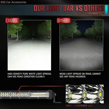 10D 10 20 tommer 130 W 260W LED Lys Bar Spotlight Flood Beam kørelys for biler Niva 4X4 Traktor Båd ATV Lastbiler Arbejde Lys