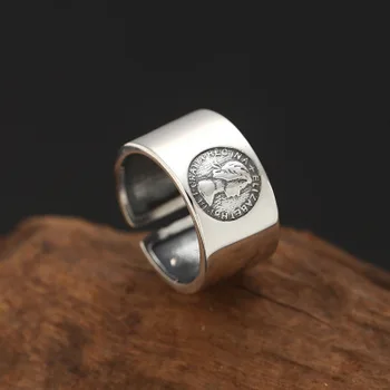 925 Sterling Sølv Elizabeth Portræt Glat Brev Justerbare Ringe til Kvinder Smykker