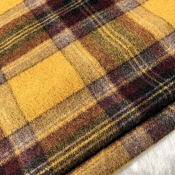 2018 importere avancerede Gul classic plaid i uld stof til frakke kjole tissu au m telas por metro tecido tela shabby chic DIY