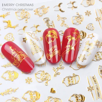 9 stykker klistermærker til jul negle decals snefnug kuverter jul snemand dekorationer til vinter nails manicure værktøjer