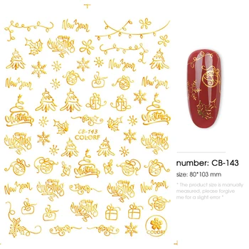 9 stykker klistermærker til jul negle decals snefnug kuverter jul snemand dekorationer til vinter nails manicure værktøjer