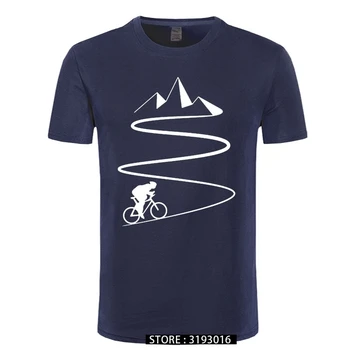 Mountainbike Hjerteslag Sjove Biker T-Shirt Plus Størrelse Brugerdefineret kortærmet Mænds Cykel Cykling T-shirt Mode Familie Bomuld