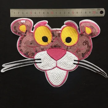 4STK/MASSE Fittings Paillet Pletter pink panther hjorte leopad Sy T-shirt Jakke Mode Badge Applique Tilbehør