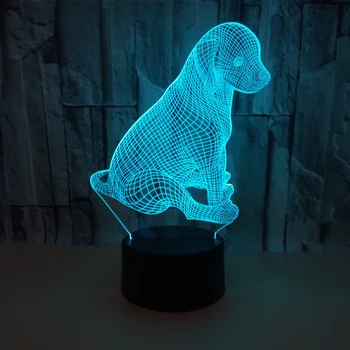 Dyr Hund 3d Nightlight Farverig Touch-led-Lampe Gave Brugerdefinerede Atmosfære 3d-lamper Led-Lampe til børneværelset