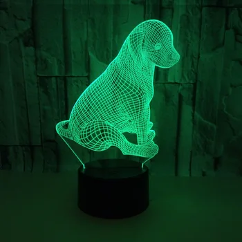 Dyr Hund 3d Nightlight Farverig Touch-led-Lampe Gave Brugerdefinerede Atmosfære 3d-lamper Led-Lampe til børneværelset