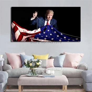 Donald Trump Plakat Amerikanske Flag 2020 USA Præsident Malerier På Lærred Moderne Kunst Dekorative Væg Billeder Hjem Dekoration