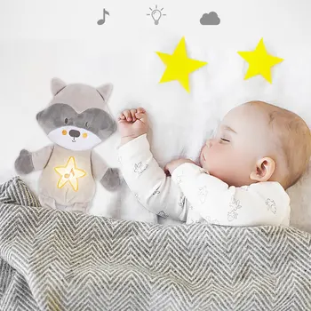 Baby Sleep Plys Legetøj, Sut Lyd-Maskiner Baby Gave med Nat Lys 8 Beroligende Lyde til Rejser Sovende Baby Transport