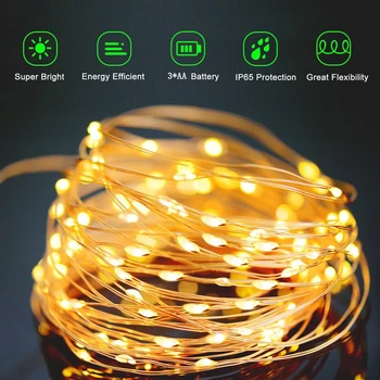 Julepynt for Hjem til det Nye År 2021 RGB LED Strip Light 10M Garland Fe String Lys til juletræspynt