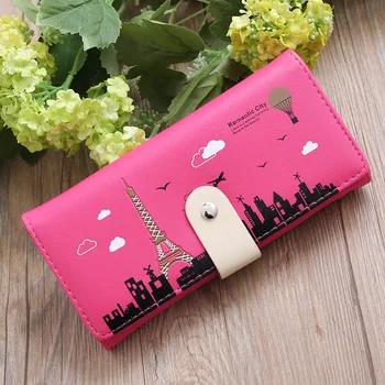 Kvindens pung Nye damer spænde wallet trykt jernkonstruktion kvindelige kort-pakke mobiltelefon, taske, pung koreanske tegnebog Billige 575