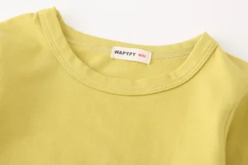 Børnetøj langærmet T-shirt i Foråret 2021 New Kids Wear Drenge Piger Top Baby Bomuld Rund Hals Klassisk Alsidig Mode