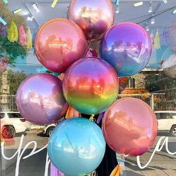 20pcs/pack 22 tommer 4D Rainbow Gradient Disco Folie Retro Balloner til Fødselsdag, Bryllup Tema Fest, Fest Dekorationer