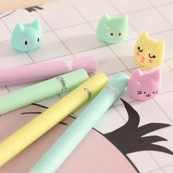 48 stk Gel Penne Slik farvet kat sort farvet kawaii gave gel-blæk penne kuglepenne til at skrive Søde stationery office skoleartikler