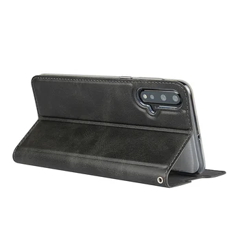 Premium Læder taske til Huawei Nova 5 Nova5 Pro Ultra-Tynd Flip Cover Case Magnetisk adsorption Tilfælde + 1 Lanyard