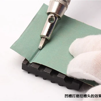 DIY læder Håndværk Beveler knivsæg sharpner formen af R eller plat rille 2 design