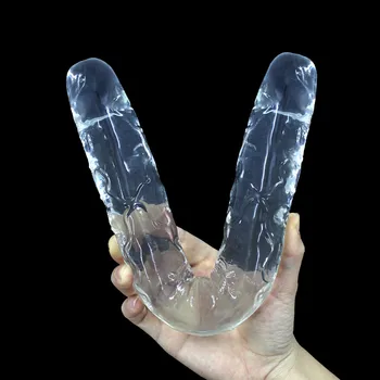 Realistisk Dildo-Dobbelt-Ended Dildo Sex Legetøj til Kvinde Erotisk Lange Bløde Jelly Dildo for Lesbiske Fleksibel Stor Penis Masturbator