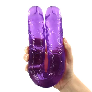 Realistisk Dildo-Dobbelt-Ended Dildo Sex Legetøj til Kvinde Erotisk Lange Bløde Jelly Dildo for Lesbiske Fleksibel Stor Penis Masturbator