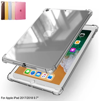 Til Apple iPad, Air 2 9,7 tommer Clear Case Bumper Blødt TPU Gennemsigtig Tilbage Tablet Stødsikkert etui Til iPad 6 A1566 A1567