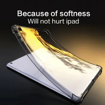Til Apple iPad, Air 2 9,7 tommer Clear Case Bumper Blødt TPU Gennemsigtig Tilbage Tablet Stødsikkert etui Til iPad 6 A1566 A1567