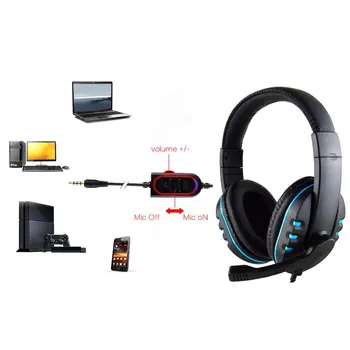 Stereo Kabel Gaming Headsets Hoofdtelefoon Opfyldt Mic Voor PS4 Sony Playstation 4/Pc