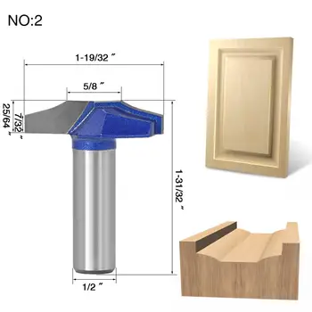 1 pc 1/2 Skaft Træbearbejdning dørkarmen Router Bits til træ hårdmetal lassical dørs kabinet Gravering bits Fræsning Cutte