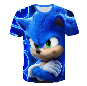 Drenge Tegnefilm Sonic the Hedgehog t-shirt Kids Sort Tshirt Sjove T-Shirts til Piger Barnet T-Shirt Børn Tøj 2020 Tee Toppe
