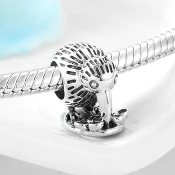 Hot salg 925 Sterling Sølv Kiwi Fugl På lotus perler Passer Oprindelige Europæiske Charme Armbånd DIY Smykker at gøre 2019