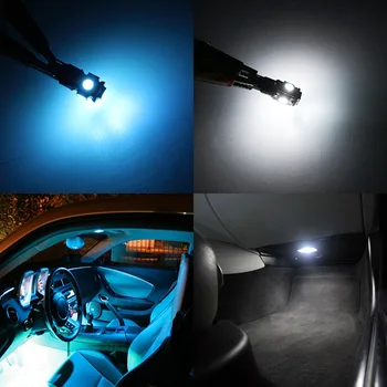 Edislight 18Pcs Canbus LED-Lampe Bil Pærer Interior Package Kit For 2010-BMW 5-Serie F07 Kort Dome Stammen Dør Plade Lys