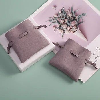 10stk Microfiber Konvolut Pose Lys Lilla Smykker Emballage Til Jul Wedding Party Præsenterer Små Velvet Gave Poser
