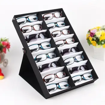 16 Slots Solbriller, Briller Detail Butik Display Tilfælde Stå Storage Box Skuffe-Brillerne Holder Black Solbriller Opbevaring Organizer