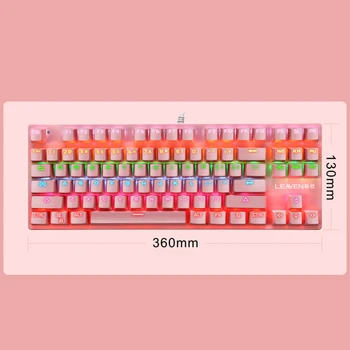 K550 Grønt Skaft Mekanisk Tastatur 87 Taster Gaming Tastatur med Farverige Lys Effekt for Windows XP/7/8/10 Systemer